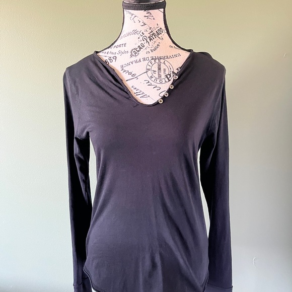 Zadig and Voltaire Tunisien ML Camo Skull Strass Henley Top - Picture 9 of 10